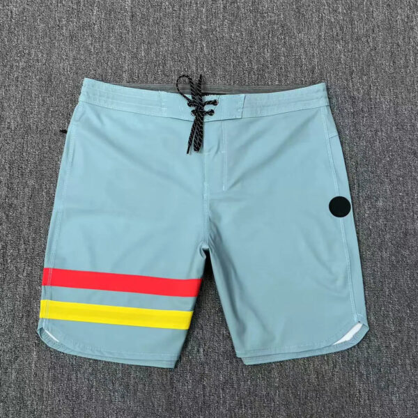 S826fffc519ae4dcd9137b3b052e979cef.jpg Classic Solid Men's Two-line Shorts Surf Swim Sport Waterproof Beach Boardshorts High Stretch Quick-dry Man Swim Trunks