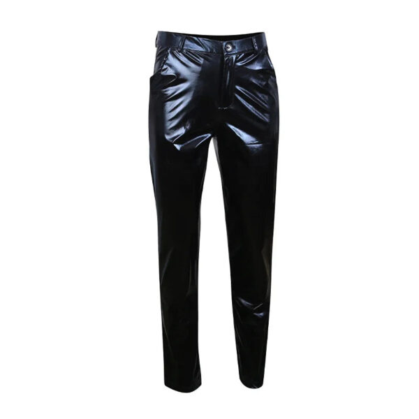 Hot Stamping Glossy Casual Suit for Men Slim Fit 2 Piece Solid Shiny Party Gold Silver Black Suit for Men Blazer Jacket & Pants