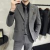 S832dd9a5566d44ad8b91121da4384cd6q.jpg ( Jacket + Vest + Pants ) High-end Brand Boutique Fashion Solid Color Mens Casual Business Suit 3Piece Set Groom Wedding Dress