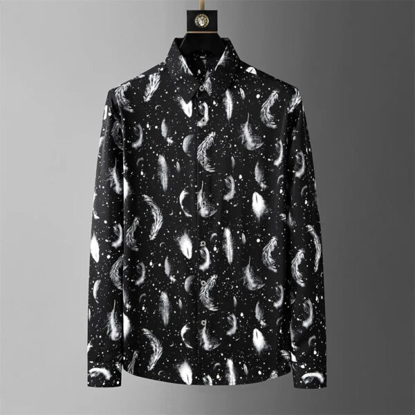 S833b20eeef164b9c863699ff5af900af9.jpg Luxury printed shirt men's long-sleeved casual shirt fashionable street Korean high-end sense oversized comfortable men's XS-6XL