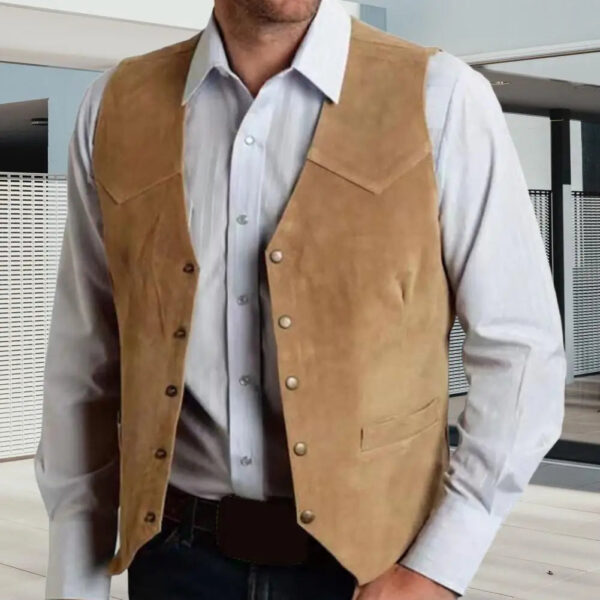 S837283f2df3f443684cd9af8e6cd605fK.jpg Brown Vest Men's Formal Business Suit Waistcoat Groomsmen For Wedding New Cowboy