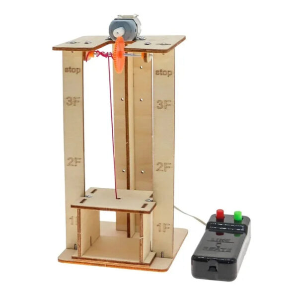 S83cc77a402e24e86831fbe23f7744502E.jpg Electric Remote Control Lift Elevator Wooden Model Kit Science School Projects Experiment Science Toys For Kids Education DIY