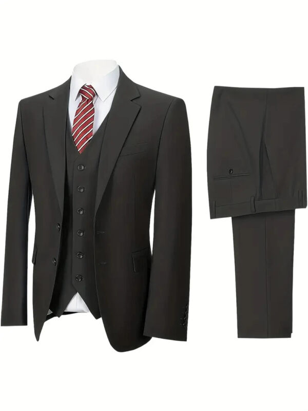 S841c4df09eba419f94ebc8d3321efdc97.jpg Men's Suits 3pcs Mens Business Suit Notch Lapel Blazer Formal Wedding Groom Pants Tux Vest Tuxedos (Blazer+vest+Pants)