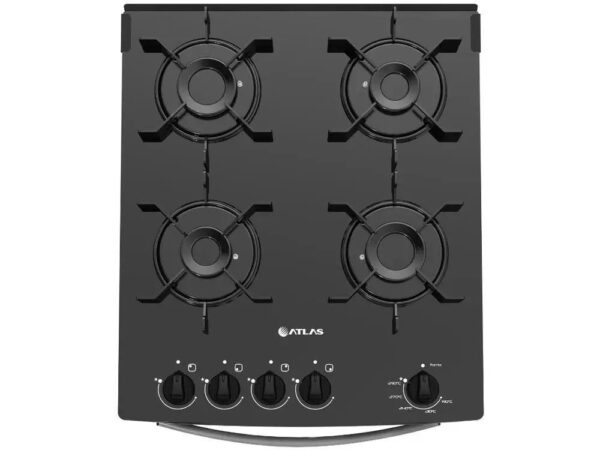 4 Stove Atlas Black Glass Table Monaco Glass Top Glass - Bivolt
