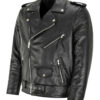 Men PU Leather Jacket Motorcycle Fashion Slim Fit Leather Coat