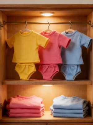 S84dd923010534e5fbab824bf12d5659fn.jpg 2pcs T-shirt+underpants Clothes Set For 18 Inch american&43cm Baby Newborn Gilr Doll 3 Color Shirt For OG,Russia Dolls Toy