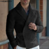 S8508a802850f489b8b5bd68993da2498t.jpg INCERUN Men Blazer Solid Color Lapel Long Sleeve Button Casual Male Suits Streetwear Autumn 2025 Fashion Thin Coats Outerwear