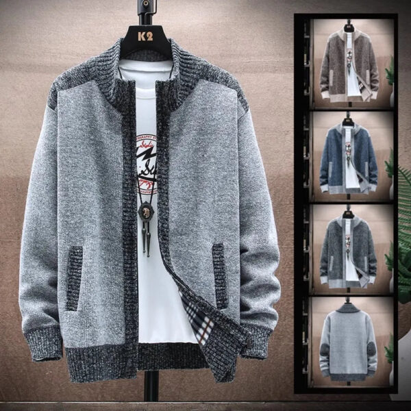New Fall and Winter Warm Sweater Coat Stand-up Cardigan knitted sweater Casual Knittwear Sweatercoats Male