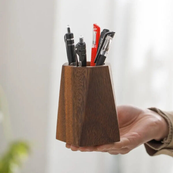S86ee835dfa824022951cb5a3dd03b10cG.jpg New Wood Pen Holder Large-capacity Portable Stationery Storage Holder Pen Container School Office