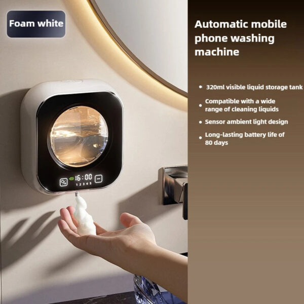 S86fb317205394f7da6cf807e688ee0e4O.jpg Wall Mounted Automatic Soap Dispenser with Large Capacity Non-contact Rechargeable Sensor Kitchen with LED Intelligence Cleaning