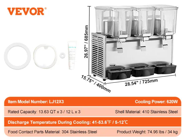 S871a2d073a944f2180a0b3fd8f7caa5bP.jpg SucceBuy 2 3 Tanks Commercial Beverage Dispenser Ice Tea Drink Machine 304 Stainless Steel Juice Dispenser for Restaurant Hotel
