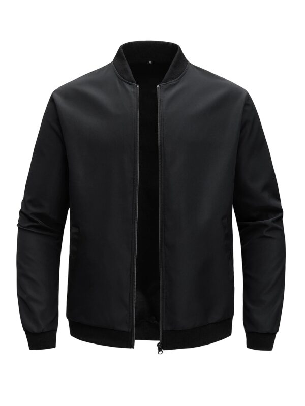S887351b242bb45198361dad2fbd98b721.jpg 2024 Spring and Autumn New Baseball Collar Short Loose Solid Color Jacket Men's Business Casual Thin Coat Trend
