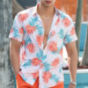 S88e1c82bbb314373a4d37fe5b98df43bj.jpg Hawaiian Shirt For Men 2024 New In 3d leaf Print Short Sleeve Tops Summer Fashion Casual Oversized Clothing Outdoor Shirts