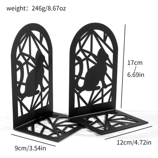 Black Cat Book Ends Bring Heavy Duty Metal Bookends Office Desktop Home for Book Lovers Office supplies Book rack