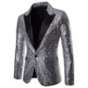 S8972c112aefe4cb29aef5af516bed361s.jpg Fashion Men Luxurious Sequin Plaid Suit Jacket Gold / Silver Singer Host Stage Party Loose Dress Blazer Coats