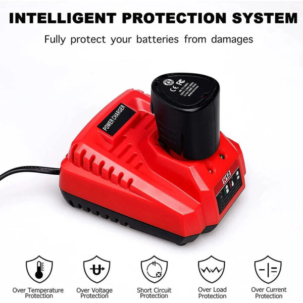 S898ed9100596407b9034ef72b86c9873R.jpg Battery Charger For Milwaukee M12 N12 Lithium-Ion Battery 3A fast charging Replacement 48-11-2401 48-11-2402 C12B C12BX