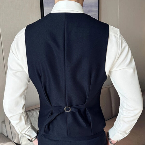S8a42d3a48bfd4739a867a2b522c095f4s.jpg Men Vest Black With Lapel Solid Double Button Waistcoat For Wedding Groom Banquet Business Casual Work Daily Men Suit Vest