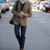 Vintage Winter Tweed Suits Brown Tweed Men Suits With Patch Design Costume Homme Smart Business Formal Wedding Suits 1 Pieces