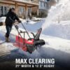S8ae88b2fb93a408db2dacd19497357ceD.jpg PowerSmart 15A Electric Snow Thrower, 21" Snow Blower with 180° Chute, LED Light, Lightweight for Yard, Driveway & Sidewalk