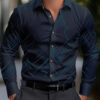 Men's shirt regular lapel shirt men's 3d printing triangle geometric printing casual street long sleeve fashion printed shirt