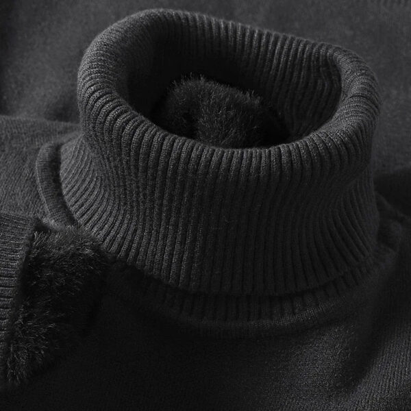 Men's Slim Fit Long Sleeve Turtleneck Sweater Anti-Pilling High Quality Knitted Solid Color Pullover Trendy Men's Clothing