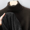 Men's Slim Fit Long Sleeve Turtleneck Sweater Anti-Pilling High Quality Knitted Solid Color Pullover Trendy Men's Clothing