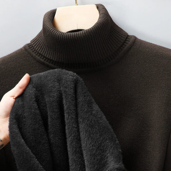 Men's Slim Fit Long Sleeve Turtleneck Sweater Anti-Pilling High Quality Knitted Solid Color Pullover Trendy Men's Clothing