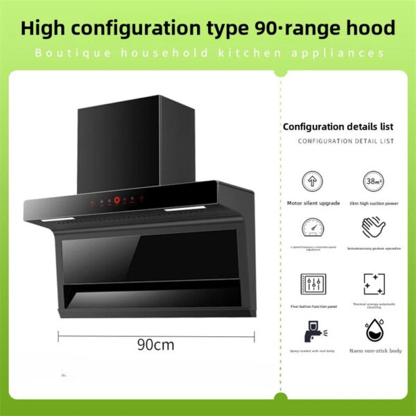S8c3eb08796554a50adfab2993943ccf6n.jpg Household Range Hood for Kitchen Large Suction Range Hood Top Side Double Suction Exhaust Fan Small Kitchen Smoke Extractor
