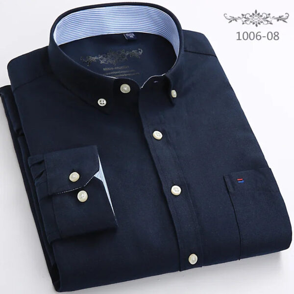 S8d0f276126d64a718a3844bba300dce38.jpg New in shirt Cotton long-sleeve shirts for men slim fit formal plain tops single pocket solid color office tops fashion clothes