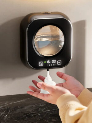 Wall Mounted Automatic Soap Dispenser with Large Capacity Non-contact Rechargeable Sensor Kitchen with LED Intelligence Cleaning