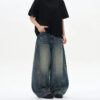 S8e14201ef08348c7ba00dc1796ce6d48n.jpg 2025 Spring New Men's Jeans Oversized Wide Leg Pants Loose Vintage Patchwork Lightning Cracked Denim Trousers Streetwear Male