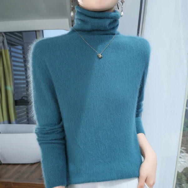 S8eda27c5ea98449e864ae0285ad90973Q.jpg Autumn And Winter New 100% Pure Mink Cashmere Sweater Women's Pile Collar Pullover Slim Sweater Knitted Bottoming Shirt