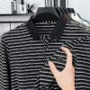 S8ef6b83ee3974067be0e1ec8f54165dew.jpg Men's Striped Long Sleeved T-shirt Polo Shirt Button Up Men's Stand Up Collar, Winter Double-sided German Velvet Base Shirt