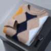 New cashmere men's round neck in autumn and winter Korean version of mink cashmere sweater thickened leisure warm wool knitted b