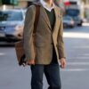 Vintage Winter Tweed Suits Brown Tweed Men Suits With Patch Design Costume Homme Smart Business Formal Wedding Suits 1 Pieces