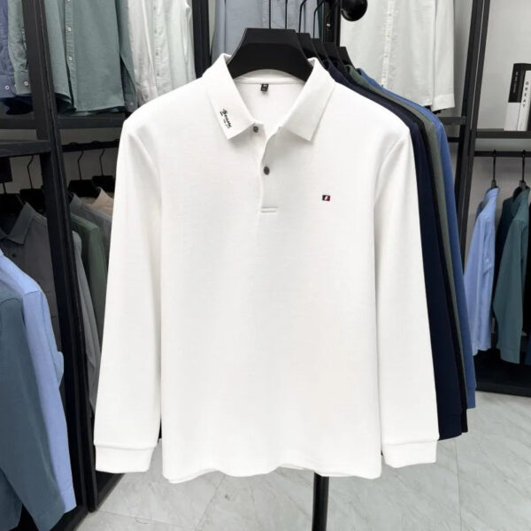 High end embroidery craft polo shirt long sleeved brand autumn Men's Wear comfortable breathable cotton casual business T-shirt