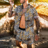 S8fb9b310d3004853b44174a49a1c0f376.jpg 2024 Summer Men's Fashion Leopard Print Short Sleeve Shirt And Shorts Set Beach Style T Shirt Breathable Shorts Two Piece Set
