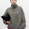 S8fcbb16aab544db8a4b951898c9af0211.jpg Turtleneck pure cashmere sweater female loose and thick languid lazy wind pullover sweater knitting base WOOL sweater