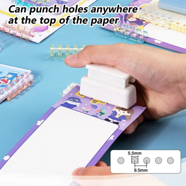 S9076dd629e3f42bfa8935e935d84da46S.jpg Fromthenon 5 Holes Puncher Loose Leaf Notebook Paper Mini Puncher Loose-leaf Binding Student Office Stationery Supplies