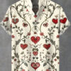 Hawaiian Men's Short Sleeve Shirt 3D Grid Printed Casual Fashion Button Flap Top Comfortable Breathable