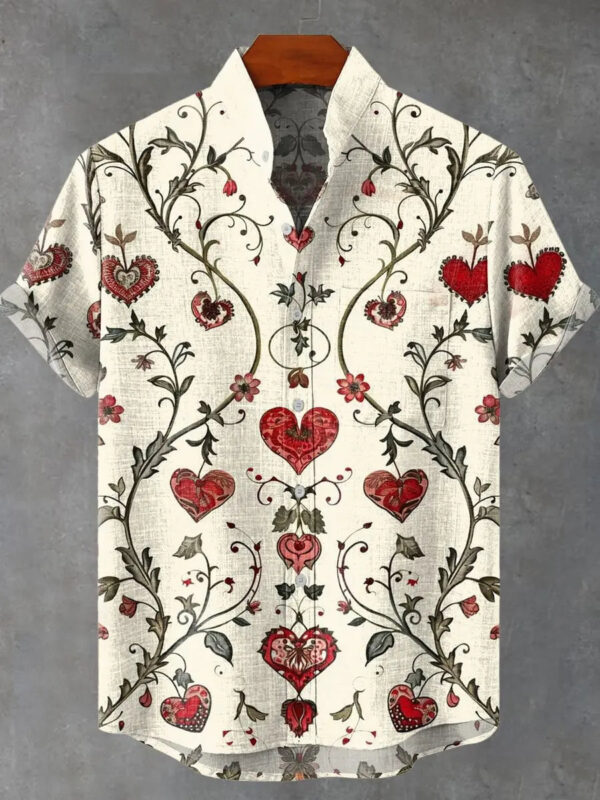 Hawaiian Men's Short Sleeve Shirt 3D Grid Printed Casual Fashion Button Flap Top Comfortable Breathable