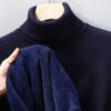 Men's Slim Fit Long Sleeve Turtleneck Sweater Anti-Pilling High Quality Knitted Solid Color Pullover Trendy Men's Clothing