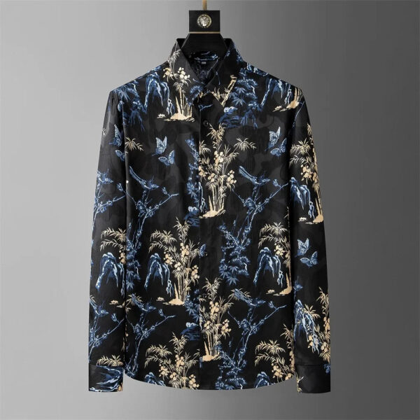 S91dd60e5cd8149129464e15a7da99da2t.jpg Luxury printed shirt men's long-sleeved casual shirt fashionable street Korean high-end sense oversized comfortable men's XS-6XL