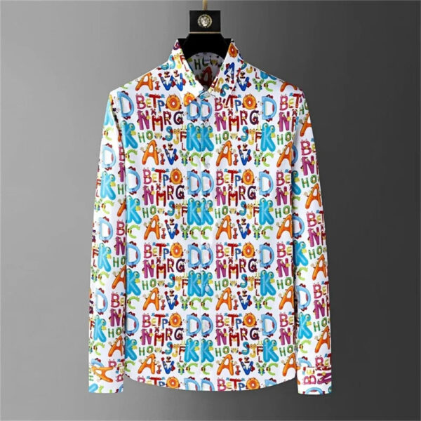 S91df95007ecc4dd9afe35d67de1edeb1l.jpg Luxury printed shirt men's long-sleeved casual shirt fashionable street Korean high-end sense oversized comfortable men's XS-6XL
