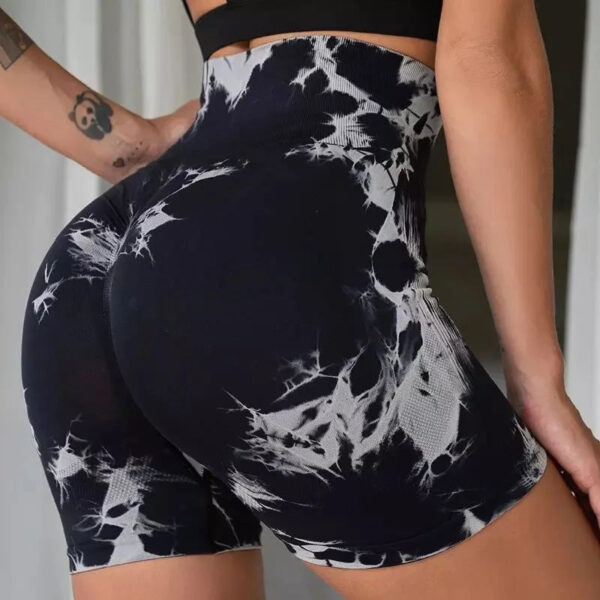 S9204beba2aa64e30a10ffa5569d2dcb1H.jpg Multicolour Tie Dye Women’s Quick Drying Yoga Shorts Tight Fitting Sports Shorts for Women Peach Hip Compression Shorts Fitness