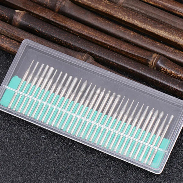 30PCS 3.0mm Mini Drill Bits Diamond Burs Grinding Wheel Abrasive Shank Wood Stone Engraving for Dremel Power Tools Accessories