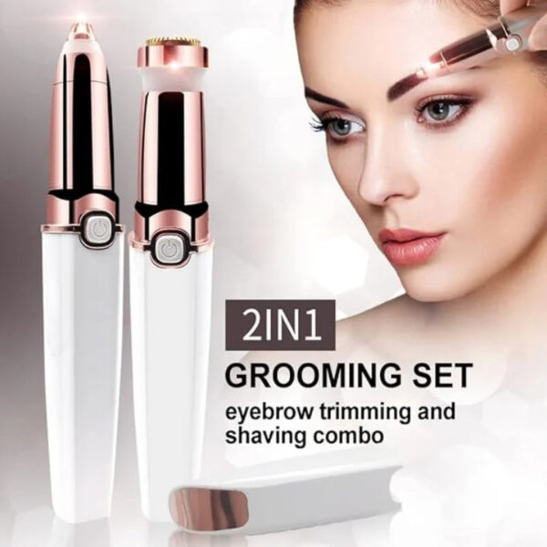 2 in 1 Face Shaver and Eyebrow Trimmer Rechargeable Lips  Facial Hair Remover Women Electric Portable
