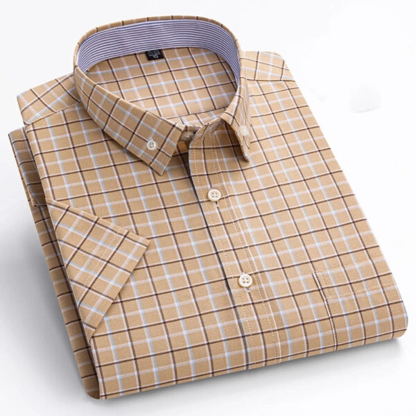 S92a85b70d5d94daa834b5da3a04c518cT.jpg 100% Cotton Oxford Men's Shirt Short Sleeve New High Quality Business Casual Fashion Men's Plus Size Shirt Formal S-7XL