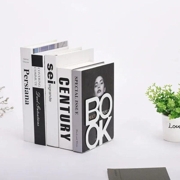1pc Iron Bookends Book Stand Support  for Home Office and Library Non Slip Rack Shelf Holder School Stationery Accessories