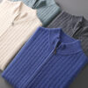S93890df2273f4c0a980ca3adae747a32b.jpg Thick Men's Mock Neck Cardigan 100% Merino Wool Sweater Autumn Winter Smart Casual Cashmere Knitwear Jacquard Texture Clothing
